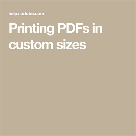 Printing PDFs in custom sizes .